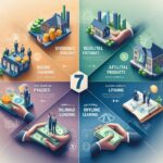 Passive income streams infographic showing 7 revenue sources 2026 | Dividend growth chart compound interest visualization | Digital product creator working on laptop earning passive income