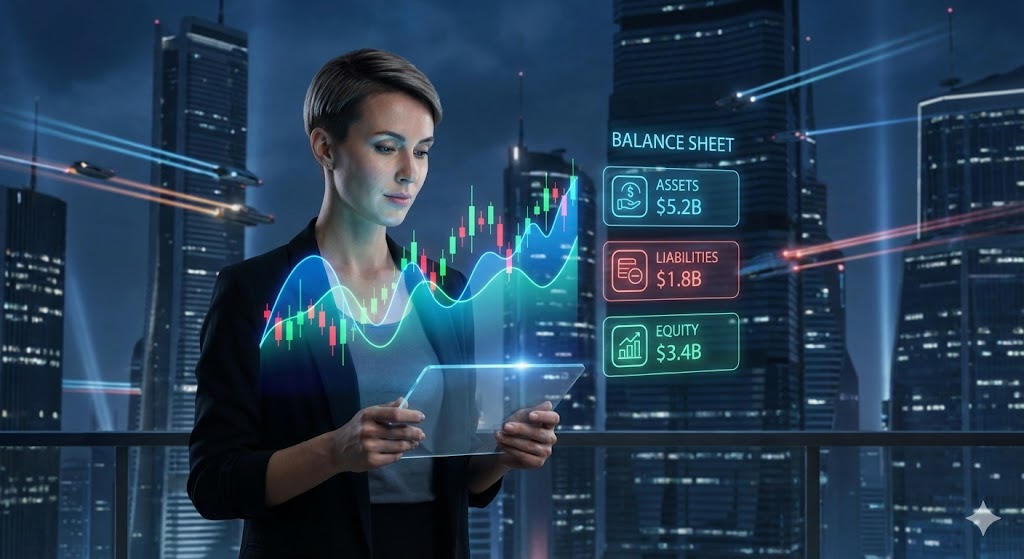 Investor using fundamental analysis to analyze stocks before buying in 2026 market